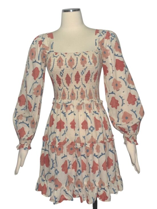 Christy Dawn Dresses & Skirts - Christy Dawn Emerson Oak Leaf Floral Long Sleeve Dress Puff Sleeve Shortened S
